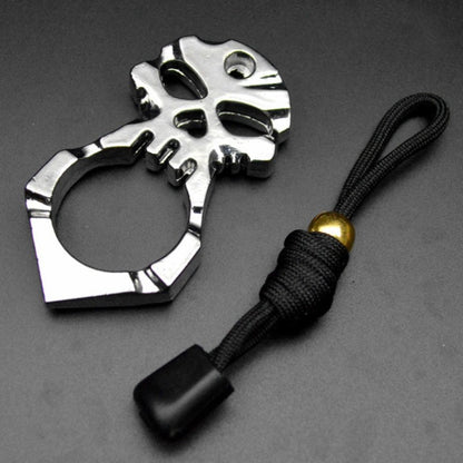 Titanium Skull Love Heart Hole Single Finger Bottle Opener Outdoor Tool