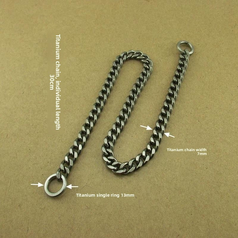 Pure Titanium Alloy Car Keychain Insurance Key Chain Jeans Hip Hop - Steel EDC Tools