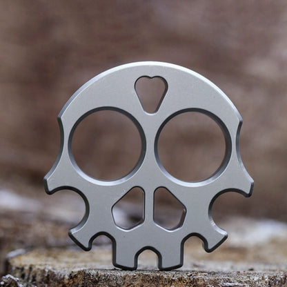 Titanium Silver Titanium Plated Skull Multifunctional EDC Tool