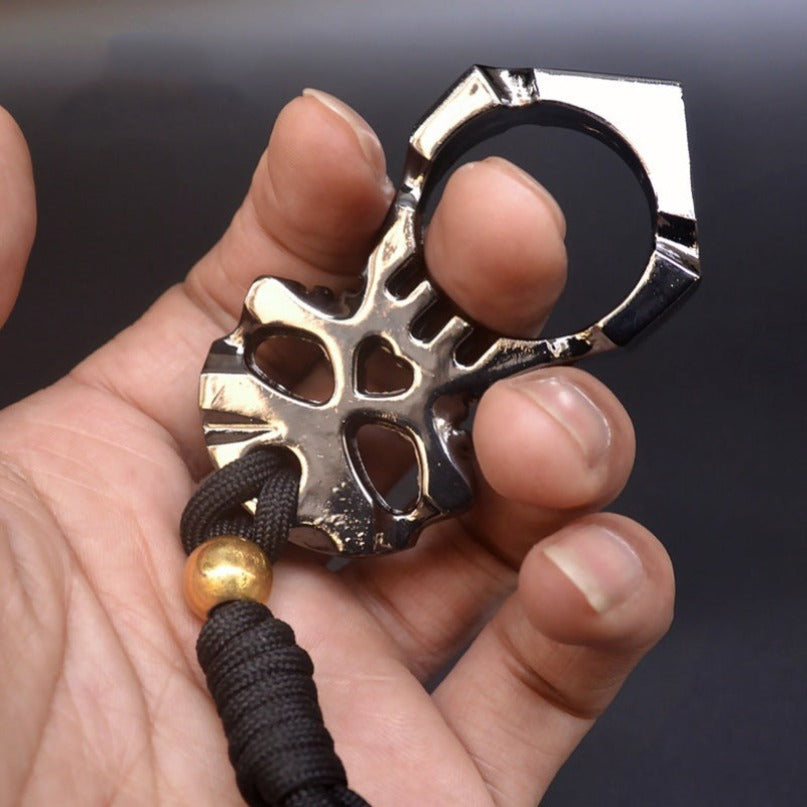 Titanium Skull Love Heart Hole Single Finger Bottle Opener Outdoor Tool