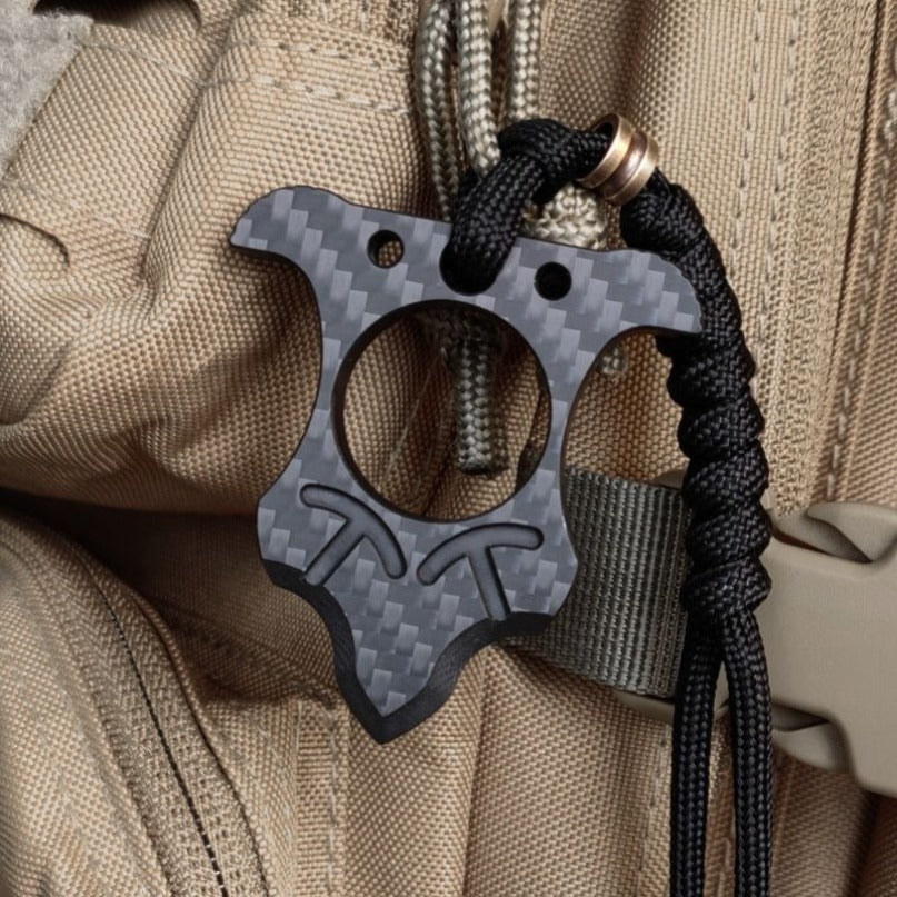 Carbon Fiber Various Styles Single Finger Keychain Backpack Outdoor Tool