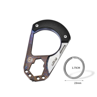 Tungsten Steel Head Titanium Alloy Knuckle Key Chain Wrench Mini Knife