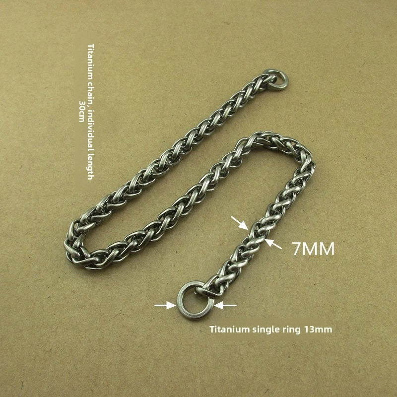 Pure Titanium Alloy Car Keychain Insurance Key Chain Jeans Hip Hop - Steel EDC Tools