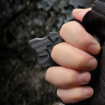 Carbon Fiber Various Styles Single Finger Keychain Backpack Outdoor Tool
