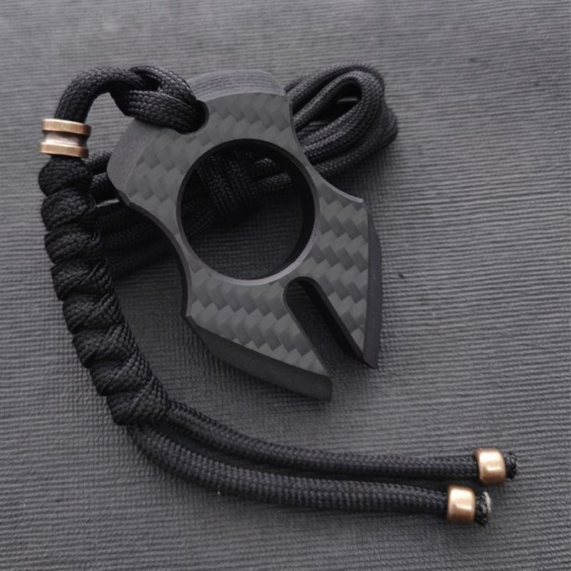 Carbon Fiber Various Styles Single Finger Keychain Backpack Outdoor Tool