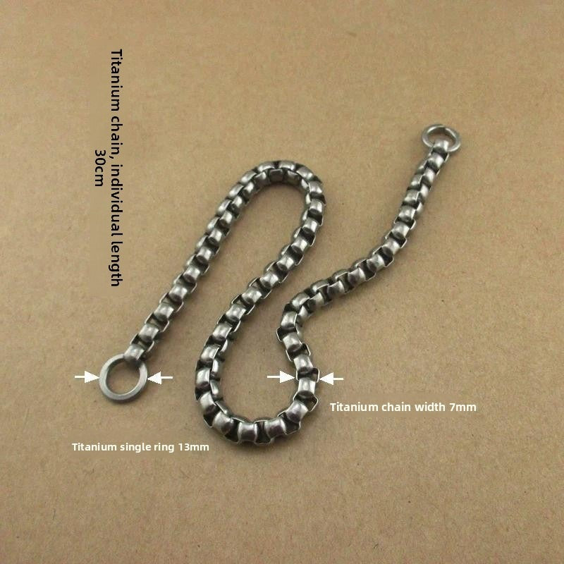 Pure Titanium Alloy Car Keychain Insurance Key Chain Jeans Hip Hop - Steel EDC Tools