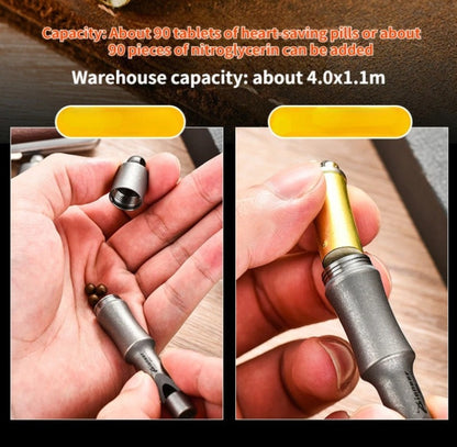 Titanium Whistle Storage Bin Waterproof Capsule Pill Box