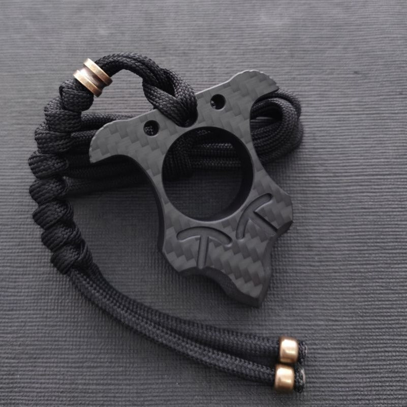 Carbon Fiber Various Styles Single Finger Keychain Backpack Outdoor Tool