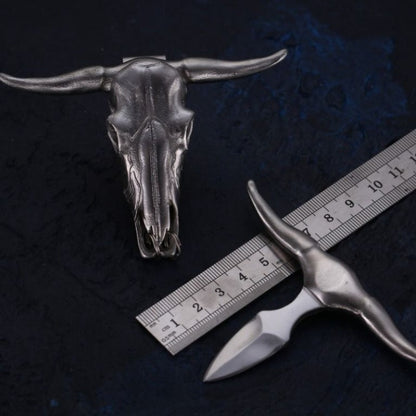 Bull-head Keychain Pendant Mini Knife EDC