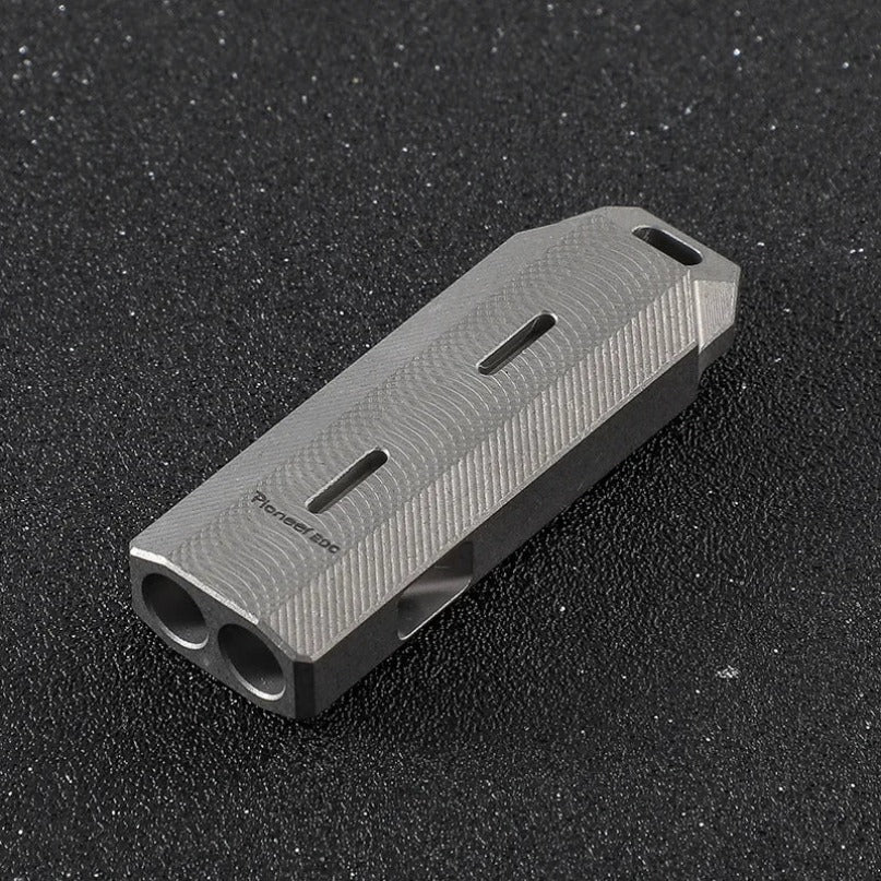 Titanium Alloy Explosive Sound Double Tube High Audio Whistle EDC