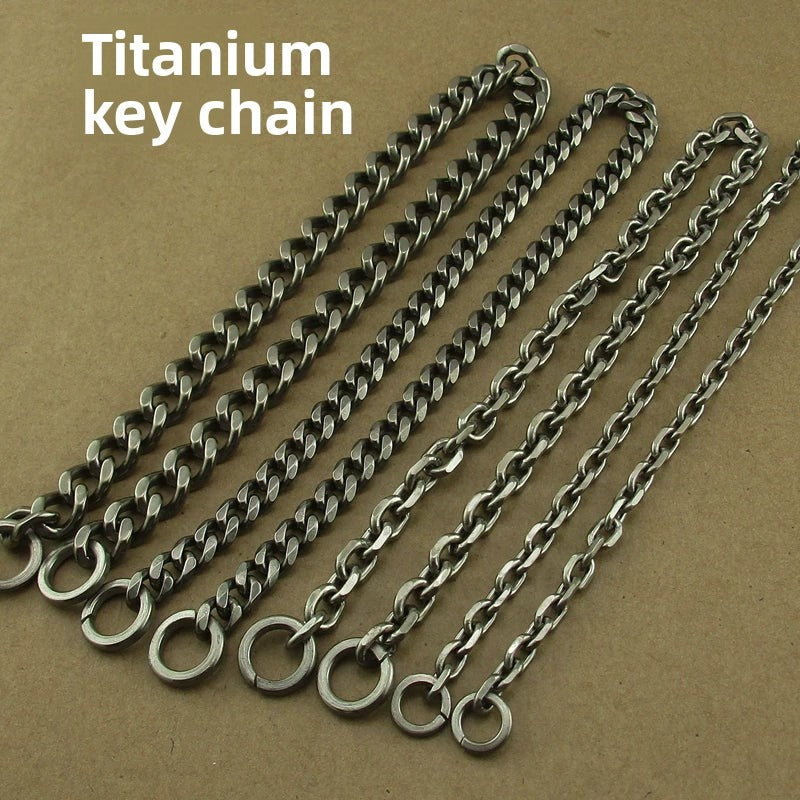 Pure Titanium Alloy Car Keychain Insurance Key Chain Jeans Hip Hop - Steel EDC Tools
