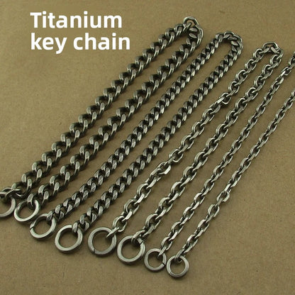 Pure Titanium Alloy Car Keychain Insurance Key Chain Jeans Hip Hop - Steel EDC Tools