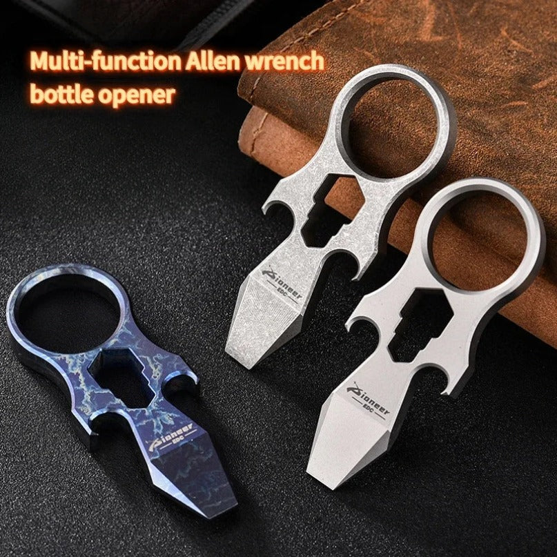 Titanium Alloy Safety Gear Crowbar Hexagonal Wrench Bottle Opener