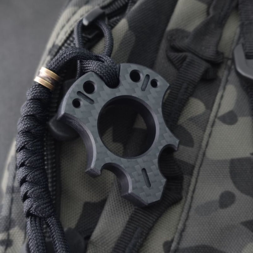 Carbon Fiber Various Styles Single Finger Keychain Backpack Outdoor Tool