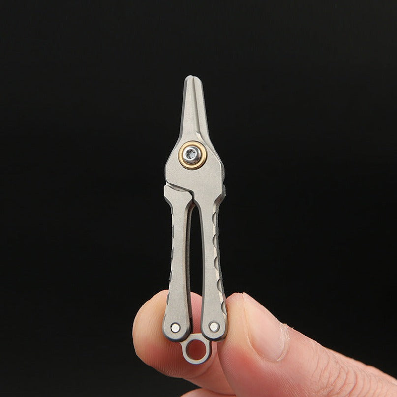 Mini Titanium Scissors Keychain Pendant Fishing Scissors Shave