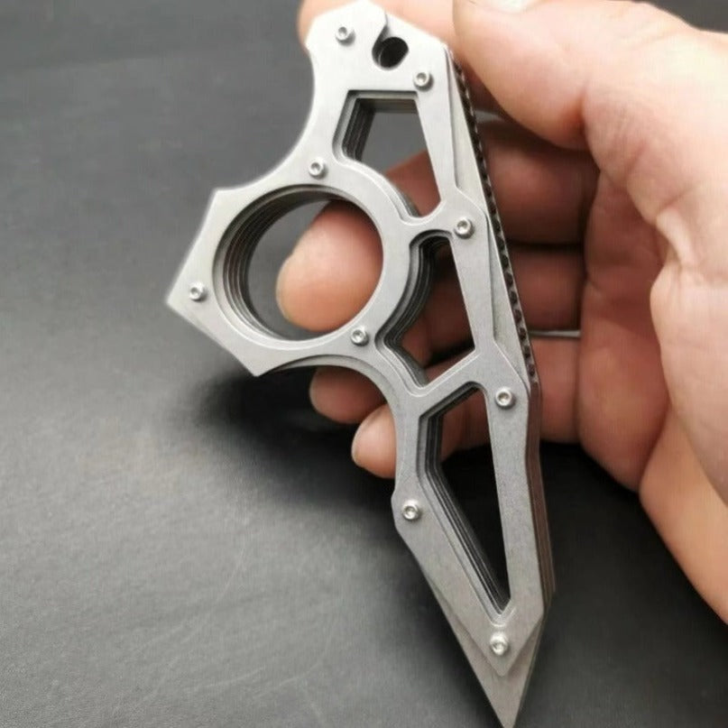 Stainless Steel Single Hole Dragon Teeth Steel Outdoor EDC Tool