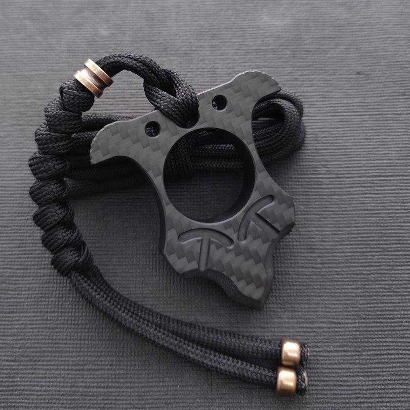 Carbon Fiber Various Styles Single Finger Keychain Backpack Outdoor Tool