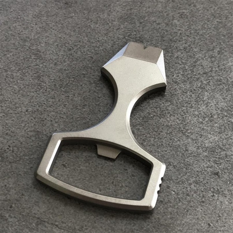 Titanium Mini Crowbar Keychain Steel Pry & Bottle Opener