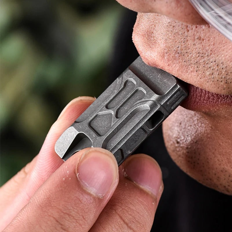 Mini High Decibel Titanium Whistle Double Barrel