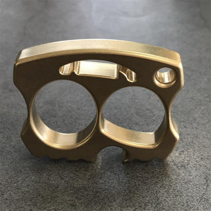Smiling Skull Two Hole Brass Bottle Opener EDC Keychain Backpack Outdoor Tool