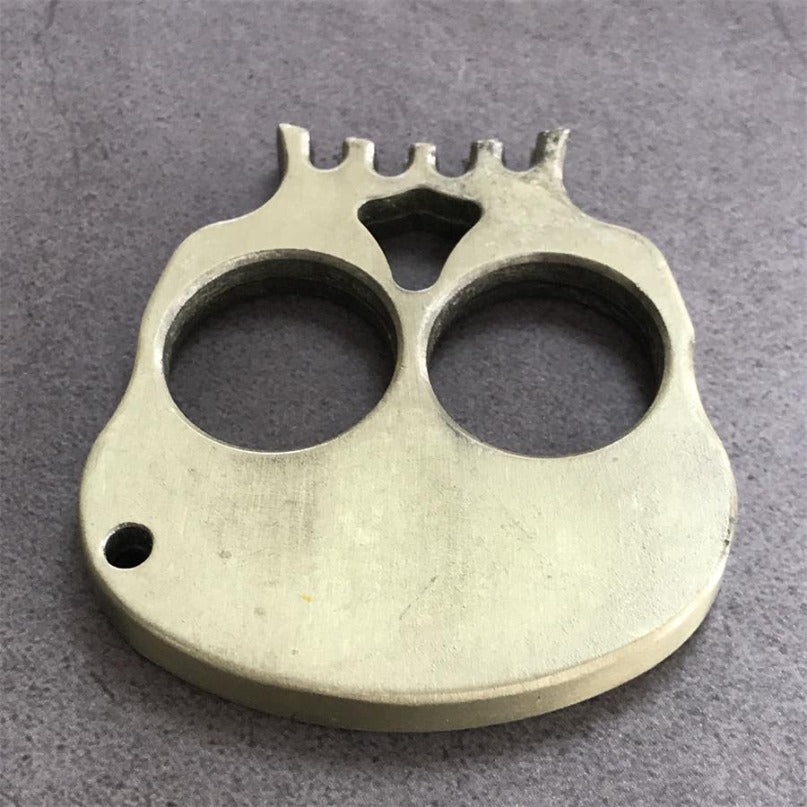 Zinc Alloy Outdoor Two Finger Skull Portable EDC Decoration Tool