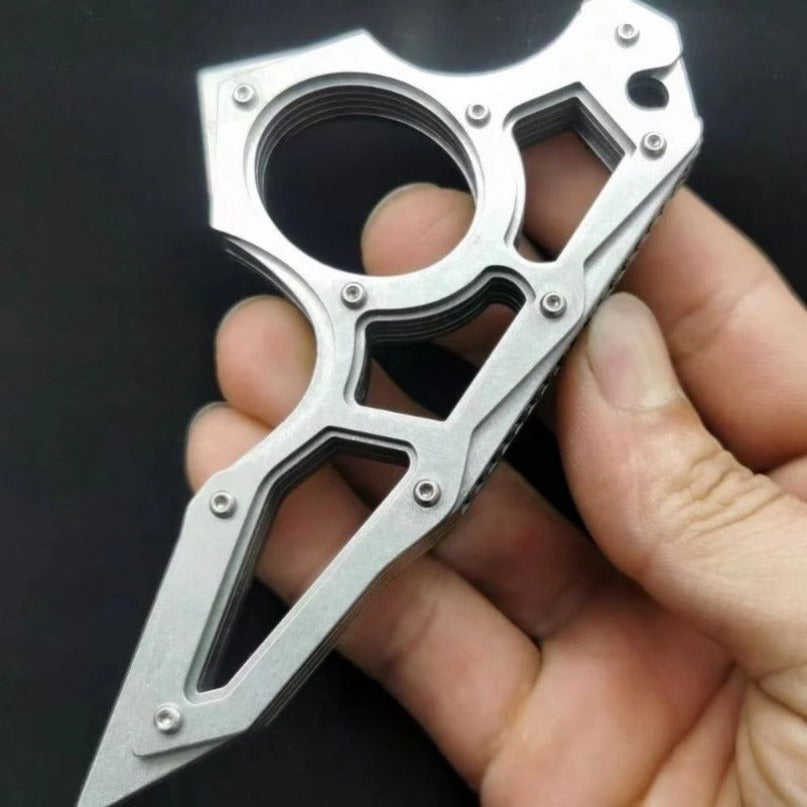 Stainless Steel Single Hole Dragon Teeth Steel Outdoor EDC Tool